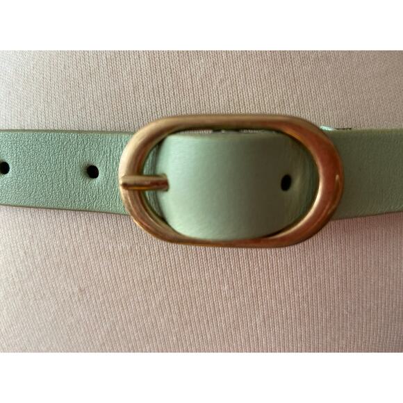 JCREW Skinny Light Green Leather Belt Womens sz S - Picture 2 of 11